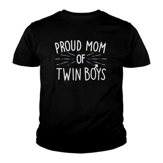 Proud Mom Of Twin Boys Mothers Day Gift Cute Mommy Youth T-shirt | Mazezy
