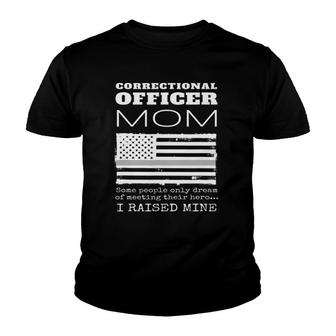 Proud Mother Of A Correctional Officer Mom Us American Flag Youth T-shirt | Mazezy