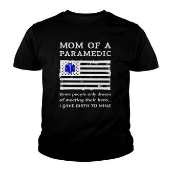 Proud Paramedic Mom Mother Usa American Flag Medical Symbol Youth T-shirt | Mazezy