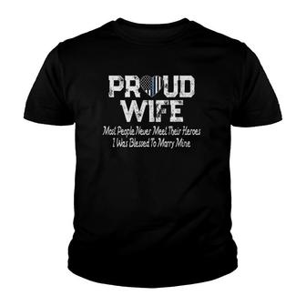 Proud Police Officer Wife Thin Blue Line Gift Youth T-shirt | Mazezy