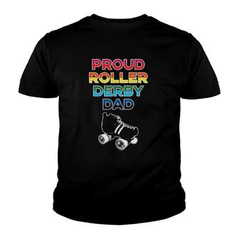 Proud Roller Derby Dad Pride Youth T-shirt | Mazezy