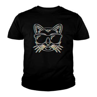 Psy Trance Psychedelic Cat Trippy Retro 3D Gift Youth T-shirt | Mazezy