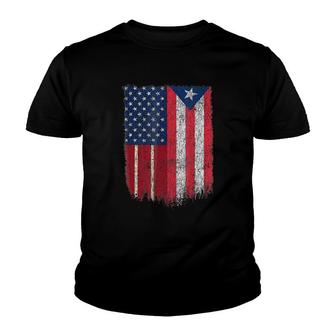 Puerto Rican American Us Puerto Rico Flag Pride Youth T-shirt | Mazezy