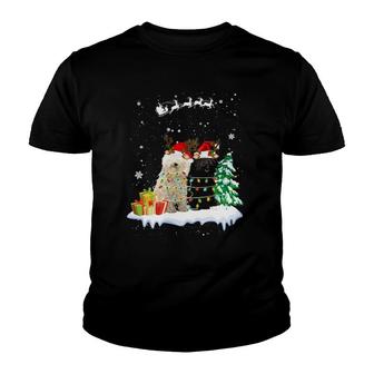 Puli Reindeer Xmas Light Christmas Ornaments Xmas Dog Youth T-shirt | Mazezy