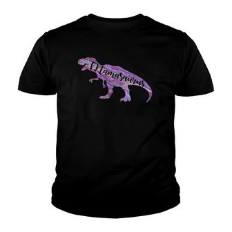 Purple Pink Mamasaurus Tyrannosaurus Rex Dino Mom Dinosaur Youth T-shirt | Mazezy