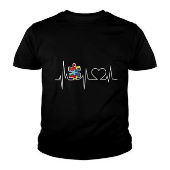 Puzzle Heartbea Awareness Gift Youth T-shirt | Mazezy