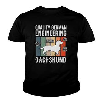 Quality German Engineering Dachshund Weiner Dog Youth T-shirt | Mazezy