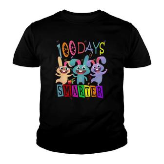 Rabbit 100 Days Smarter Bunnies Teacher Or Student 100Th Day Youth T-shirt | Mazezy