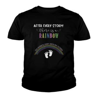 Rainbow Baby Pregnancy For Expecting Women Due October Youth T-shirt | Mazezy