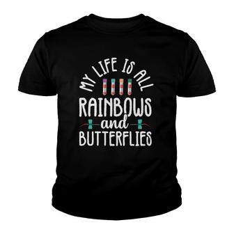 Rainbow Butterflies Phlebotomist Phlebotomy Technician Nurse Youth T-shirt | Mazezy