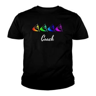 Rainbow Color Guard Coach Flag Graphic Youth T-shirt | Mazezy