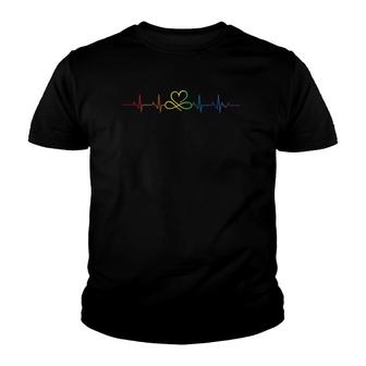 Rainbow Flag Lgbtq Heartbeat Gay Pride Month Lgbt Youth T-shirt | Mazezy