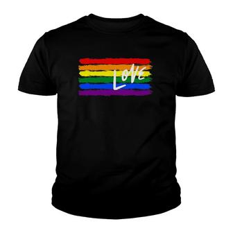Rainbow Love Lgbtq Gay Pride Pride Month Love Wins Youth T-shirt | Mazezy