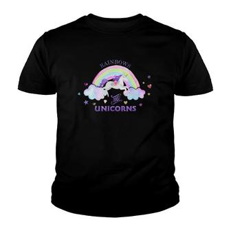 Rainbows And Unicorns - Magical Cute Glitter Gift Youth T-shirt | Mazezy