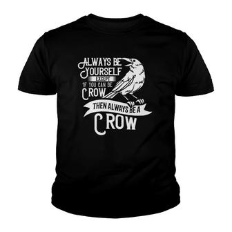 Raven Crow Birding Bird Watching Youth T-shirt | Mazezy