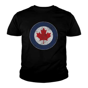 Rcaf Royal Canadian Air Force Roundel Maple Leaf Youth T-shirt | Mazezy