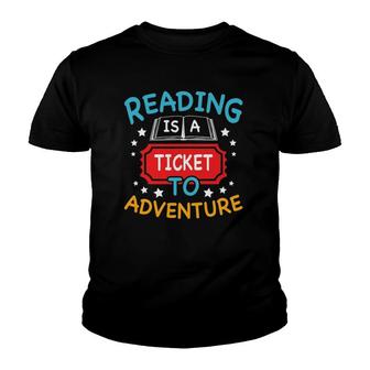 Reading Adventure Library Student Teacher Book Lovers Youth T-shirt | Mazezy