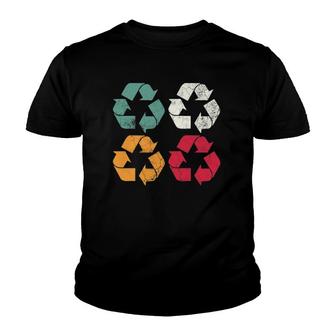 Recycling Symbol Recycle Earth Day Retro Vintage Tee Youth T-shirt | Mazezy