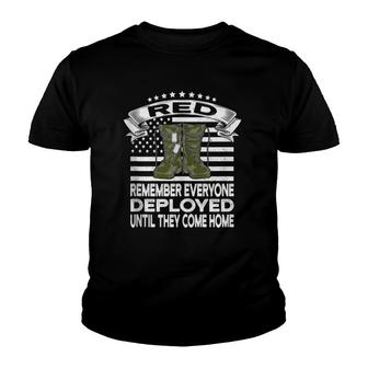 Red Friday Military Until They Come Home American Flag Boots Youth T-shirt | Mazezy