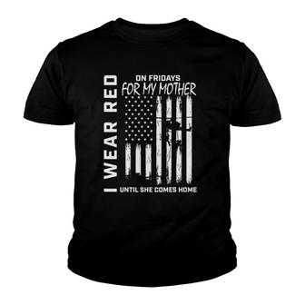Red On Friday Mother Mom Usa Flag Remember Everyone Deployed Youth T-shirt | Mazezy