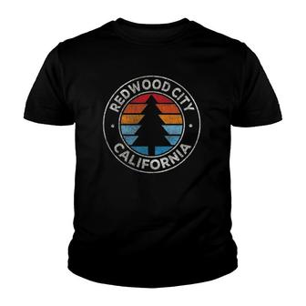 Redwood City California Ca Vintage Graphic Retro 70S Youth T-shirt | Mazezy
