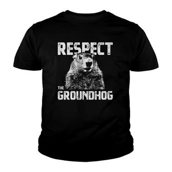 Respect The Groundhog - Funny Woodchuck Youth T-shirt | Mazezy