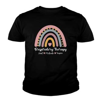 Respiratory Therapy Rt Care Week Rainbow Cute Rrt Youth T-shirt | Mazezy