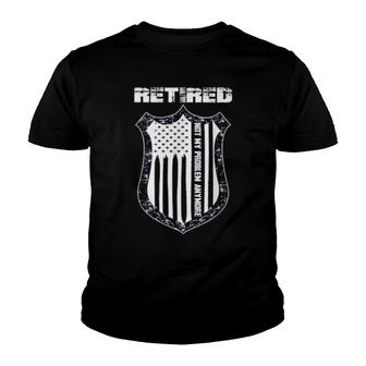 Retired Police Officer 2021 Thin Blue Line Flag Retirement Youth T-shirt | Mazezy