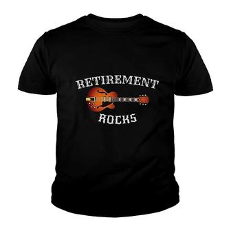 Retirement Rocks Acoustic Guitar Youth T-shirt | Mazezy