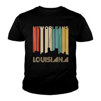 Retro 1970s Style New Orleans Louisiana Skyline Youth T-shirt | Mazezy