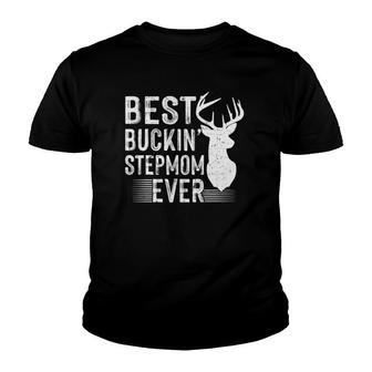 Retro Best Buckin Stepmom Ever Deer Hunters Mother's Day Gift Youth T-shirt | Mazezy