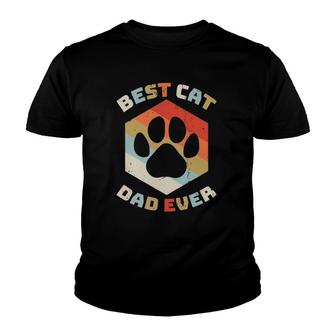 Retro Best Cat Dad Ever Cats Daddy Kitten Owner Youth T-shirt | Mazezy