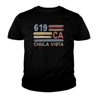 Retro Chula Vista Area Code 619 Residents State California Youth T-shirt | Mazezy