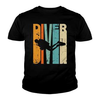 Retro Diving Vintage Diving Instructor Gift Scuba Diving Tank Top Youth T-shirt | Mazezy