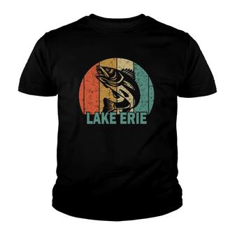 Retro Lake Erie Walleye Fishing Souvenir Youth T-shirt | Mazezy