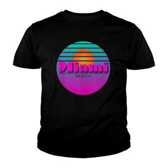 Retro Miami Beach Florida 80'S Design Tank Top Youth T-shirt | Mazezy