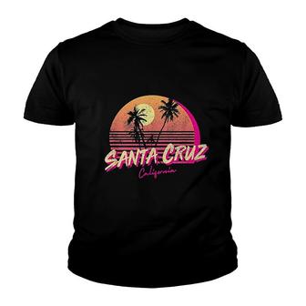 Retro Santa Cruz California Beach Sunset Youth T-shirt | Mazezy