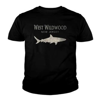Retro West Wildwood Nj Shark Youth T-shirt | Mazezy
