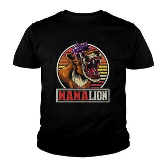 Retro Zoo Keeper Mommy Gift Jungle Animal Family Mama Lion Youth T-shirt | Mazezy