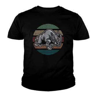 Rhinos Lover Gift Vintage Retro Rhino Pullover Youth T-shirt | Mazezy