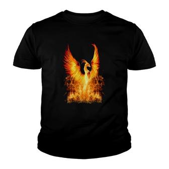 Rising Phoenix Fire Fenix Inspiration Motivation Gift Youth T-shirt | Mazezy