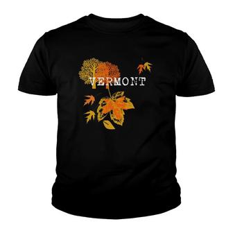Roadworking Vermont Travel Fall Leaves Vacation Souvenir Youth T-shirt | Mazezy CA