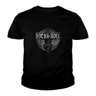 Rock & Roll Guitar Wings Music Youth T-shirt | Mazezy