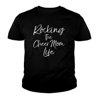 Rocking The Cheer Mom Life Cute Cheerleader Mother Youth T-shirt | Mazezy