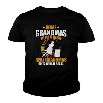 Rodeo Barrel Racer Grandmother Horse Grandma Barrel Racing Youth T-shirt | Mazezy