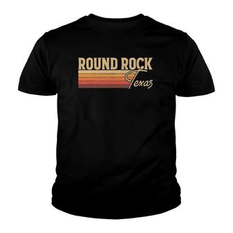 Round Rock Texas Vintage Retro Youth T-shirt | Mazezy