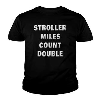Running Dad Funny Stroller Dad Runner Gifts Youth T-shirt | Mazezy
