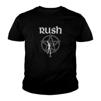 Rush Gold Starman Distressed Youth T-shirt | Mazezy