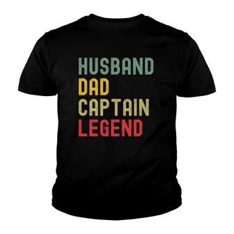 Sailing Husband Dad Captain Legend Vintage Retro Youth T-shirt | Mazezy