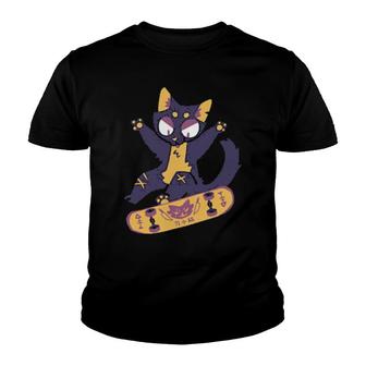 Salt Malkin Skater Cat Youth T-shirt | Mazezy